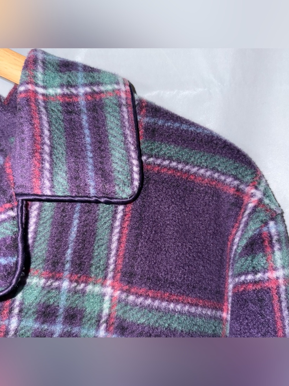 Lauren Ralph Lauren Women Plaid Pajama Set Sleepwear Womens L Purple Flannel - Picture 4 of 7